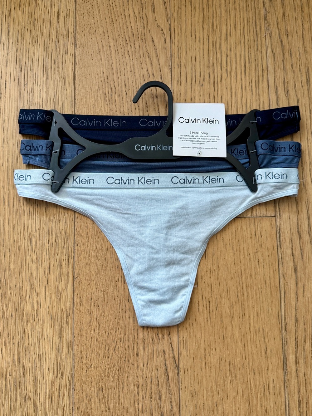 3 Calvin Klein Cotton Thong Size S